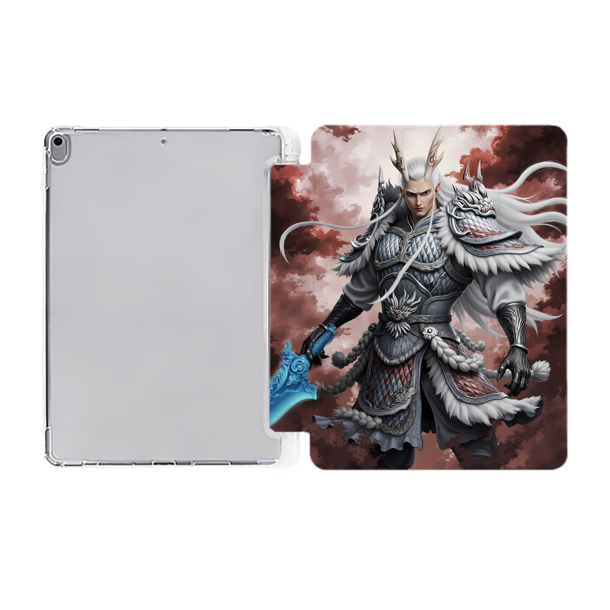 （画像用） Ne Zha 2 ナタ 魔童の大暴れ IPad ケース ペン収納付き 三つ折りスタンド PUレザー×シリコン 対応機種9.5/10.5/10.9インチ